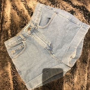 American Apparel High Waisted Denim Shorts